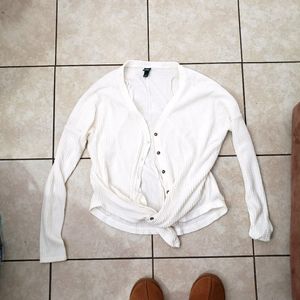 WILD FABLE WHITE BUTTON CARDIGAN
